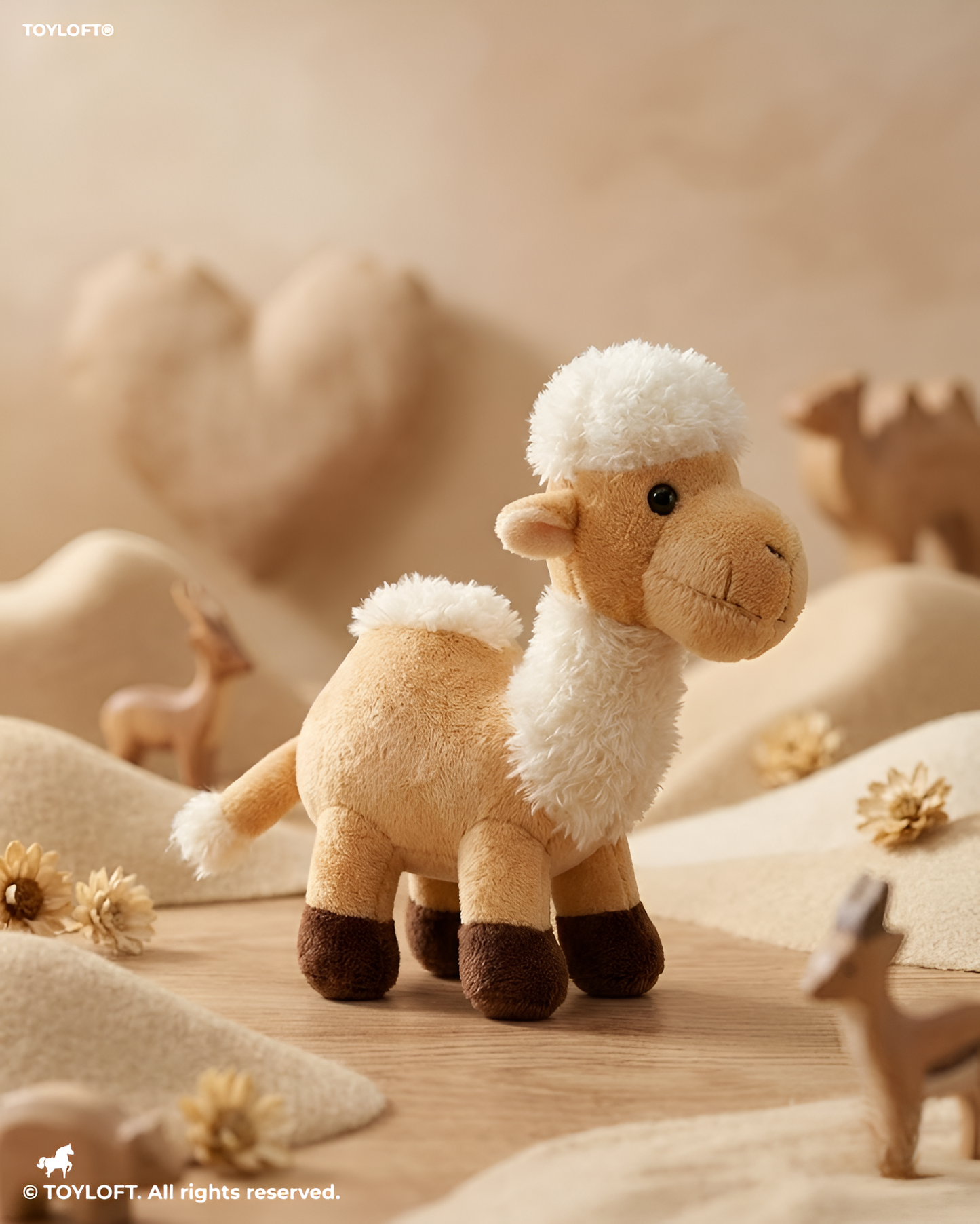 Soft Camel Stuffed Plush Toy – Realistic Desert Animal Toy White ST14018.