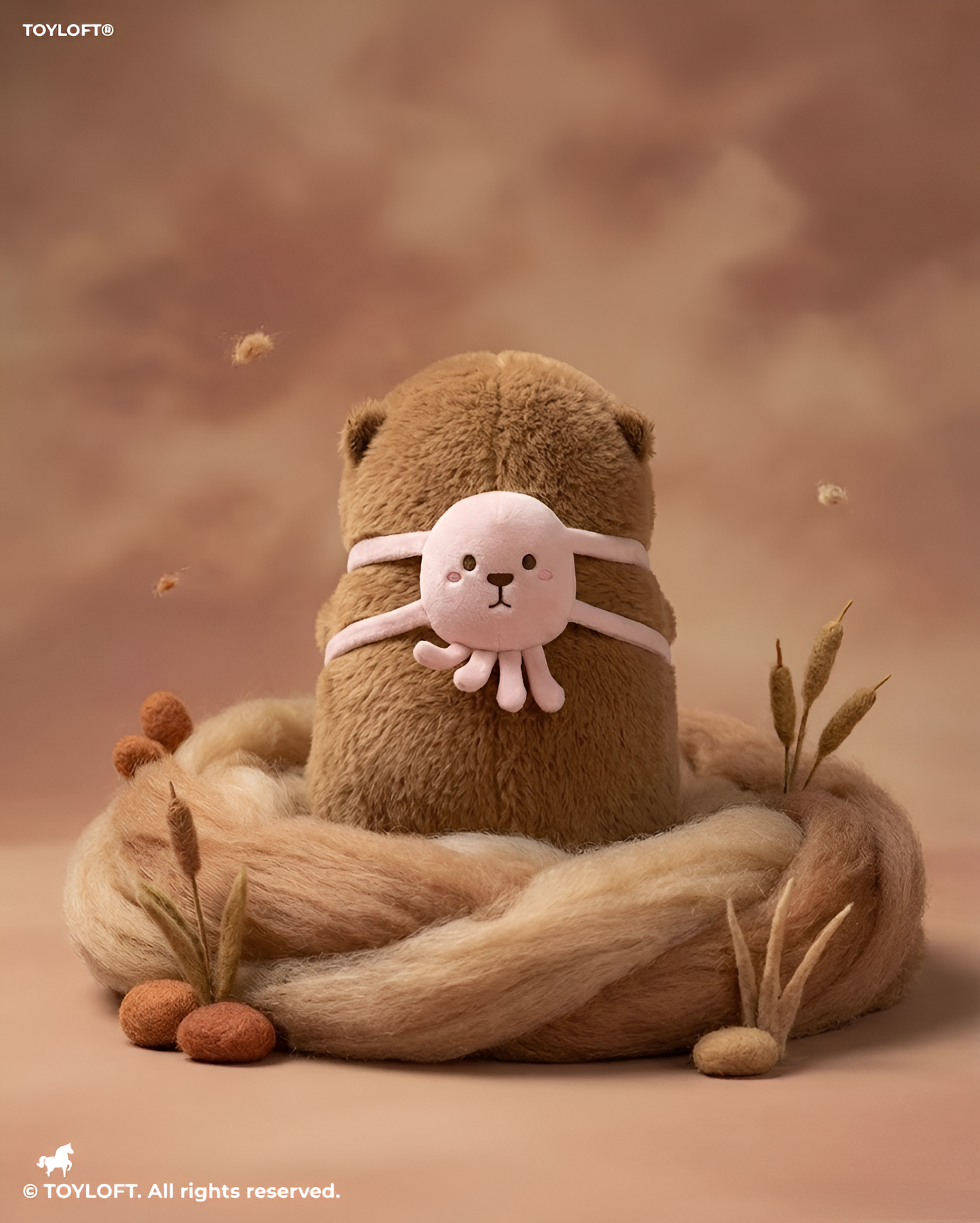 Soft Capybara Plush Toy - 8 Inch Stuffed Animal with Pink Backpack ST16785