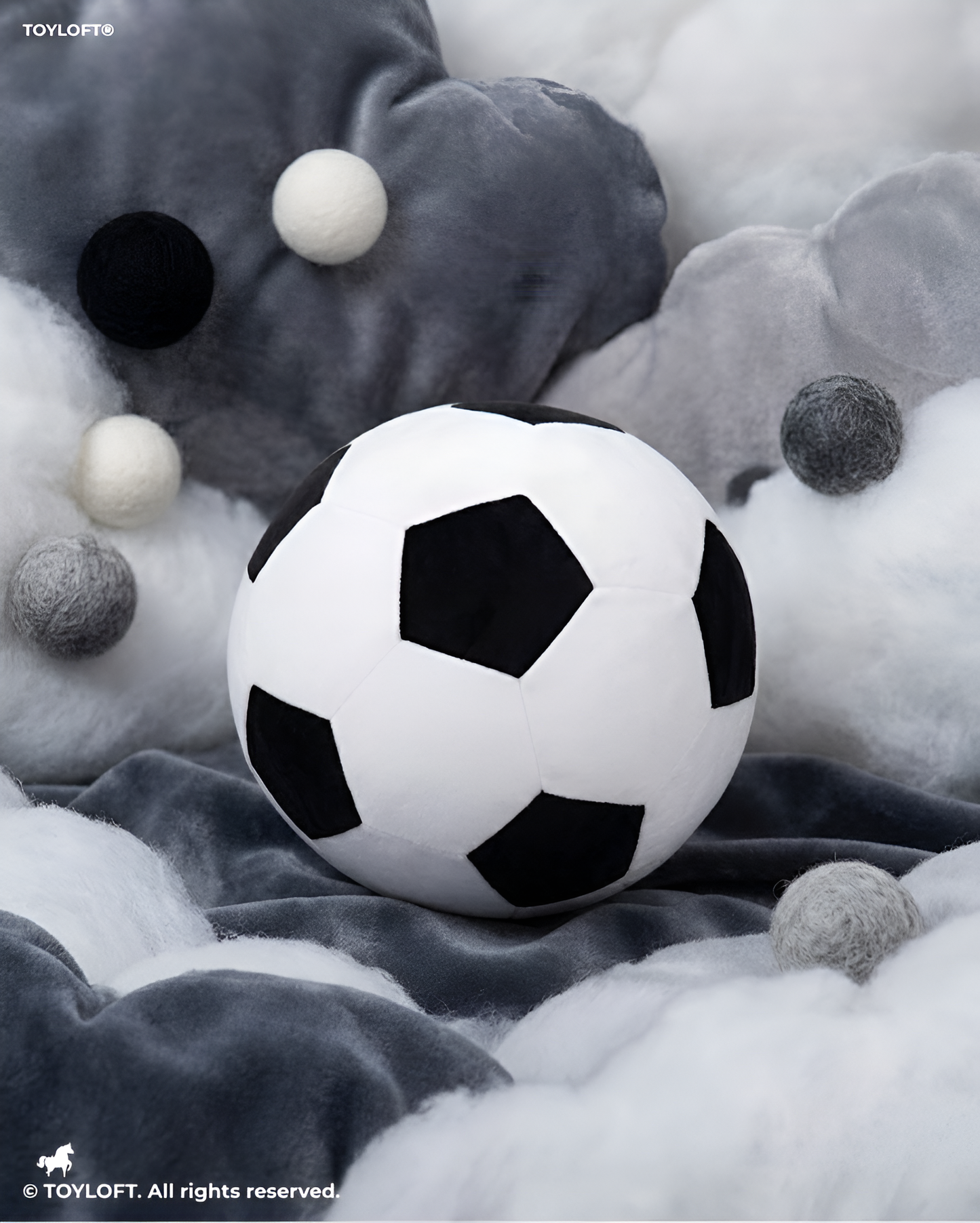 Soft Plush Soccer Black Ball – 7-Inch Stuffed Football Toy for Kids ST14657
