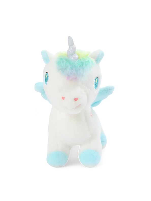 Blue - Soft Unicorn Flying Horse Plush Toy – Adorable & Cuddly Stuffed Animal Gift - MS14563.