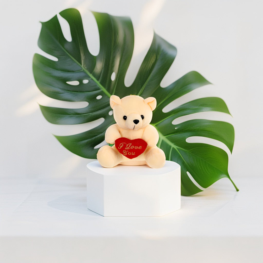 Cute Beige Teddy Bear with Red "I Love You" Heart - Perfect Valentine's Day & Anniversary Gift LMI11922