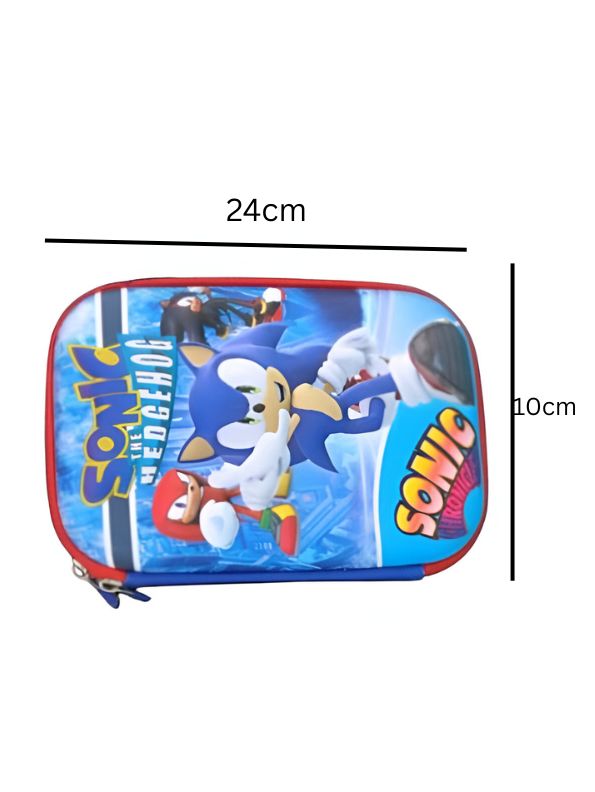 SonicRush – 3D Sonic Runner Pouch for Kids | Single Chain Pencil Case | Fast & Fun Cartoon Stationery Bag NOV7500.