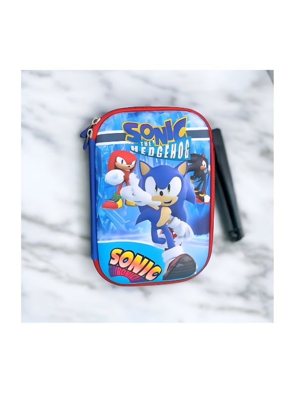 SonicRush – 3D Sonic Runner Pouch for Kids | Single Chain Pencil Case | Fast & Fun Cartoon Stationery Bag NOV7500.