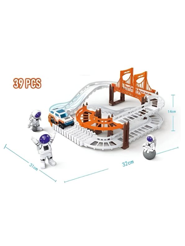 SpaceRacer – 38-Piece Outer Space Slot Car Track Toy for Kids | DIY Railway Set by Star Impex LMI13470.