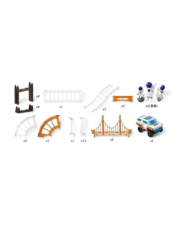 SpaceRacer – 38-Piece Outer Space Slot Car Track Toy for Kids | DIY Railway Set by Star Impex LMI13470.