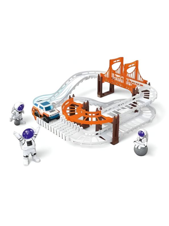 SpaceRacer – 38-Piece Outer Space Slot Car Track Toy for Kids | DIY Railway Set by Star Impex LMI13470.