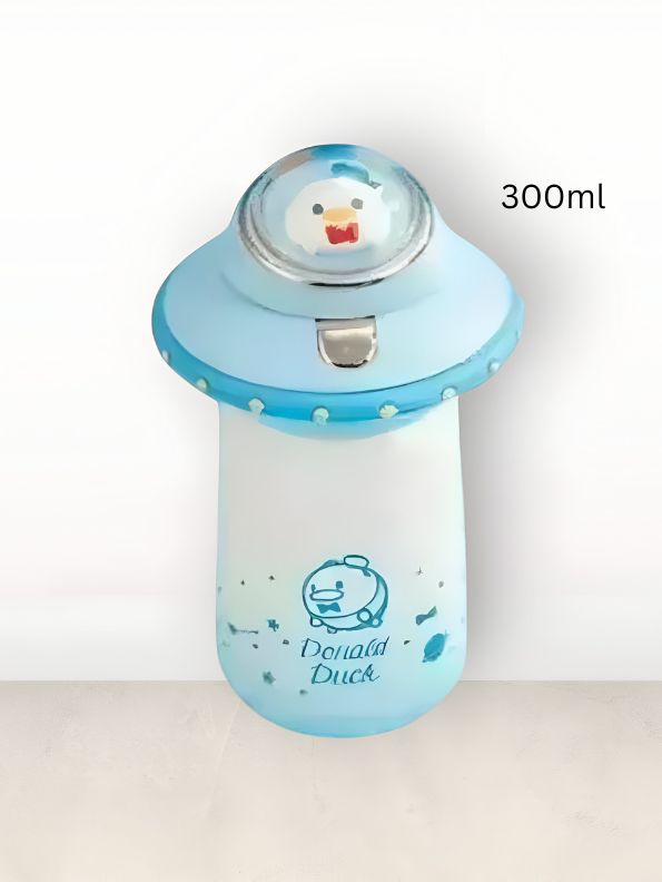Blue - Space Ship Shaped Vacuum Insulated Water Bottle for Kids – 300ml Leakproof & BPA-Free NOV3535.