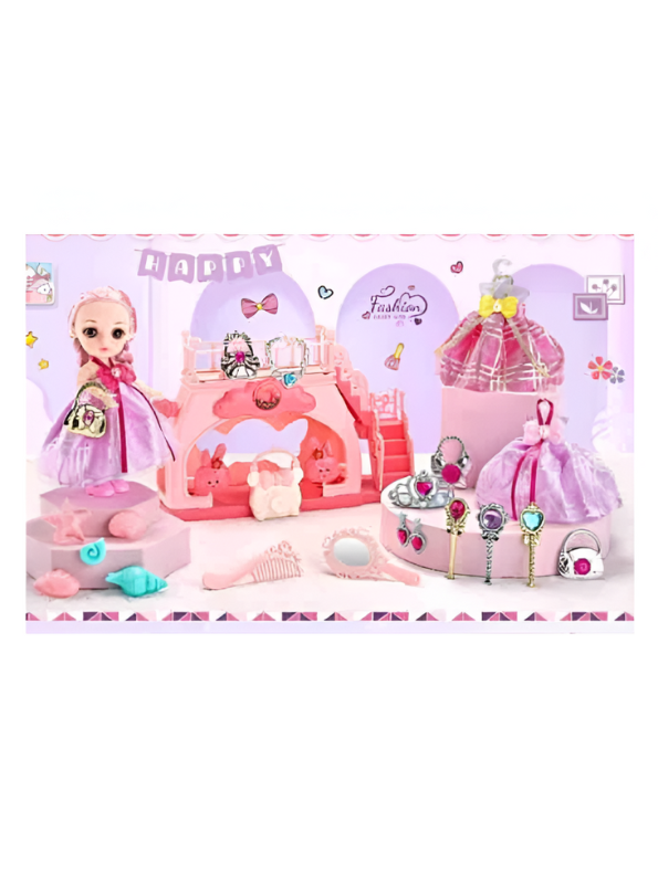 SparkleSet – Barbie Inspired Stylish Dress-Up Play with Makeup Kit & Fashion Accessories for Girls | Creative Pretend Toy Gift for Kids LMI12839.