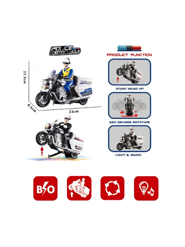 SpeedCop Pull-Back Police Car Toy – Mini Vehicle with Lights & Music, Durable & Fun for Kids LMI14065.