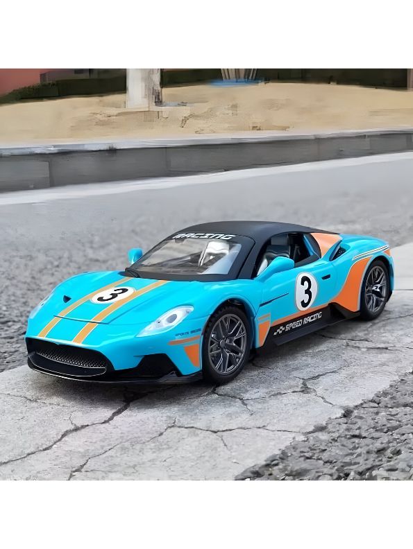 Blue - Maserati MC 20 Alloy Metal Pull Back Diecast Car – Premium Metal Toy Vehicle for Kids & Collectors Scale 1:22 - MSLMI.