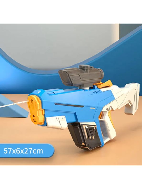 Blue - SplashMaster X1 - High Power Automatic Water Suction Electric Squirt Gun - Light-Up Blaster for Adults & Kids