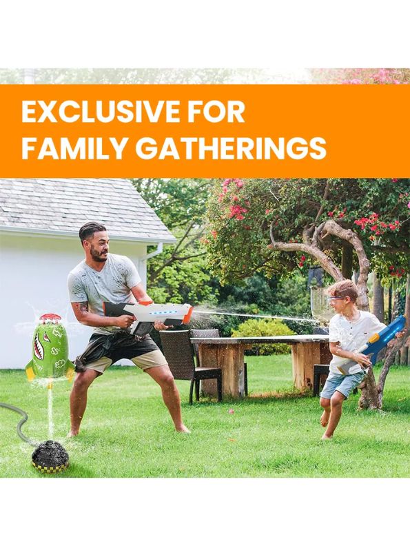 White - SplashMaster X1 - High Power Automatic Water Suction Electric Squirt Gun - Light-Up Blaster for Adults & Kids