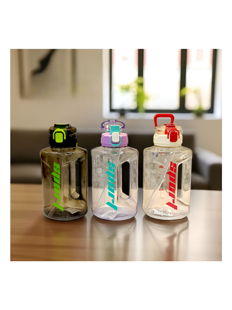 Black - Sport Water Bottle 1350ml with Handle | Leakproof & Portable Hydration for Gym & School | BPA-Free Drink Bottle NOVGBT-50668.