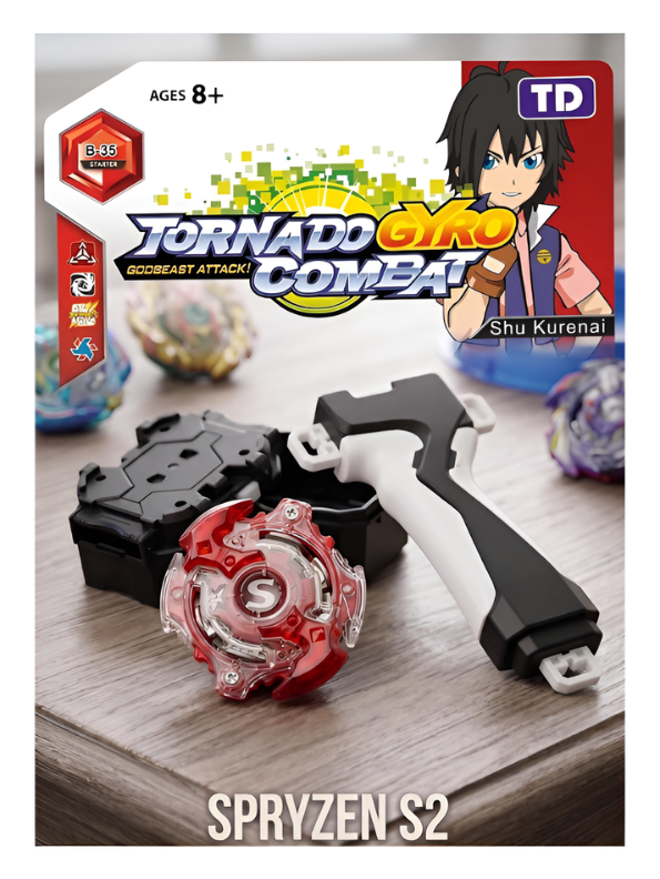 Spryzen S2 Tornado Combat Spinning Top Set with Launcher and Handle Grip – High-Performance Battling Gyro Toy