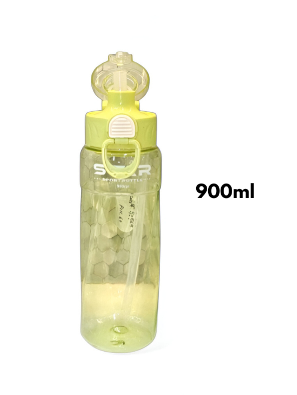 Yellow - Star 900ML Sport Water Bottle with Straw | Leakproof & BPA-Free Bottle for Gym & School | Portable Hydration Gift NOVGBT-50569.