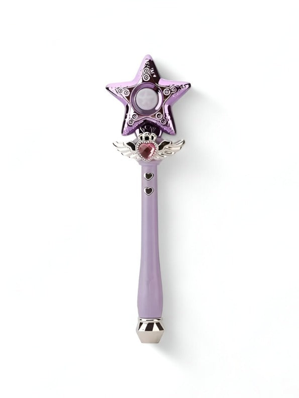Lavender Star Magic Wand Cosplay Toy 36cm – Musical Princess Scepter Prop for Dress-Up & Magical Girl Roleplay NX12487.