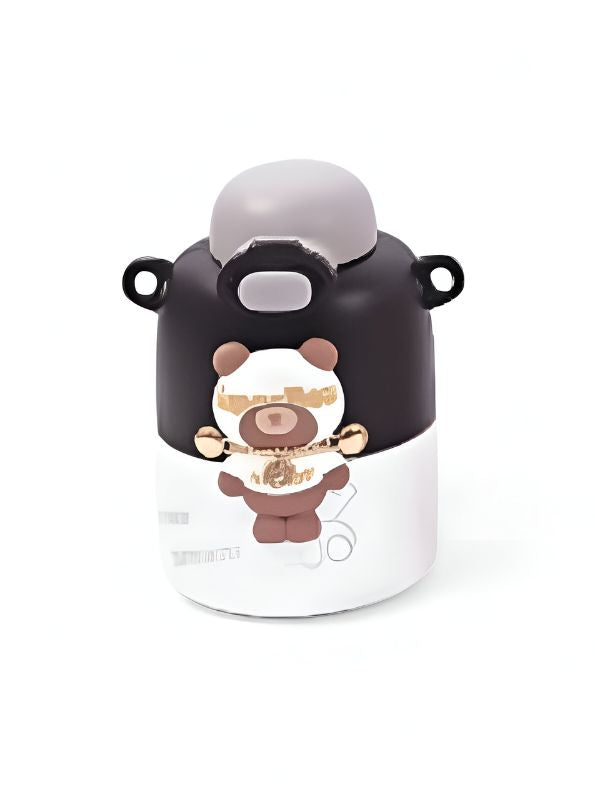 Super Bear – 430ml Stainless Steel Water Bottle | Cute Tritan Straw Sipper for Kids | Leak-Proof Cartoon School Bottle for Students & Children NOV4297.
