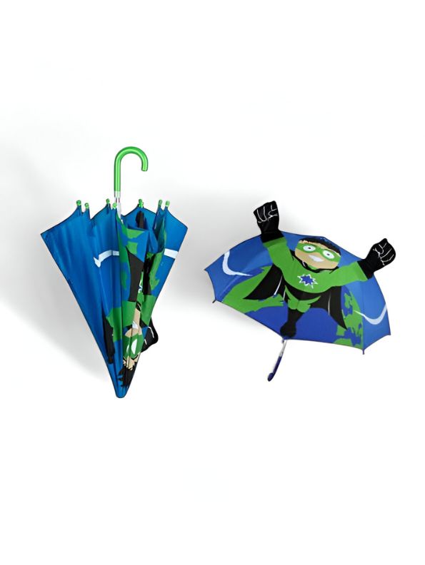 SuperHero Kids Umbrella - Cool Superhero Theme Rain Gear for School Boys NOV6219.