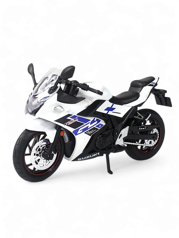 White Suzuki GSX-250R Metal Model Diecast Bike - Scale 1:12 with Acrylic Transparent Box - TV-O-24 | - Toyloft