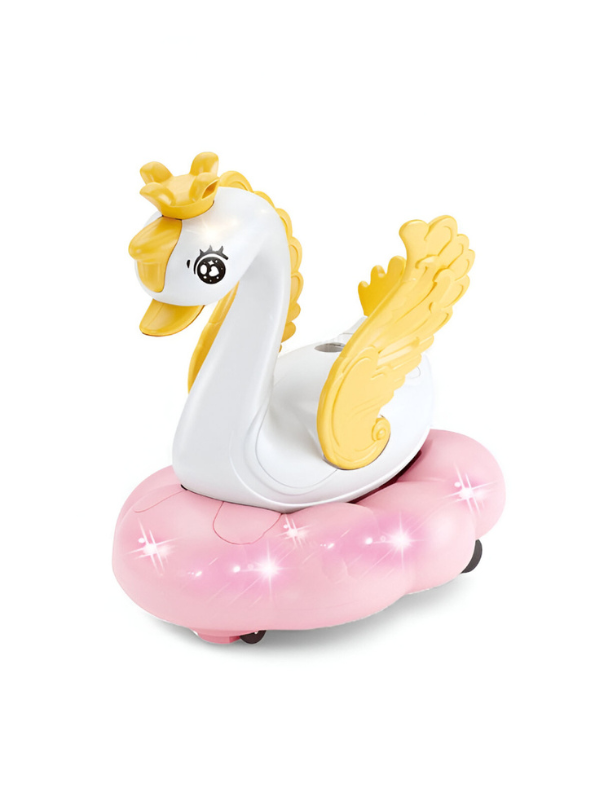 Swan Electric Toy Car – Bumping, Flashing, and Musical Light-Up Ride-On for Kids LMI15944.