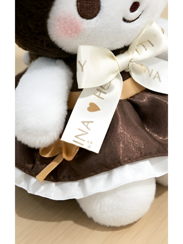 Kuromi Chocolate Lolita Plush – 8-Inch Sanrio-Inspired Kawaii Brown Dress Stuffed Animal with Skull Ribbon & Pearl Accents ST16351
