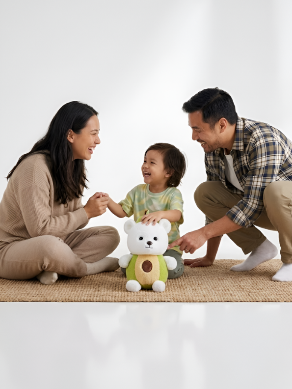 Avocado Bear Plush Toy – 10-Inch Soft Kawaii Polar Bear Stuffed Animal for Kids ST14506