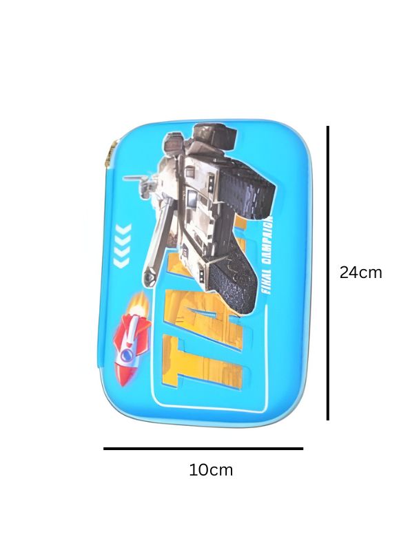 TankTrooper – Military Tank Print Pouch for Kids | Single Chain Pencil Case | Army Theme Stationery Bag NOV8793.