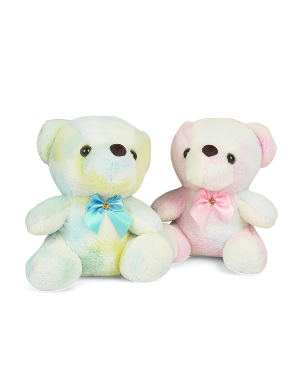 Teddy Bear Plush Toy – 7 Inch Soft Stuffed Animal with Blue Bow for Kids LMI11607.