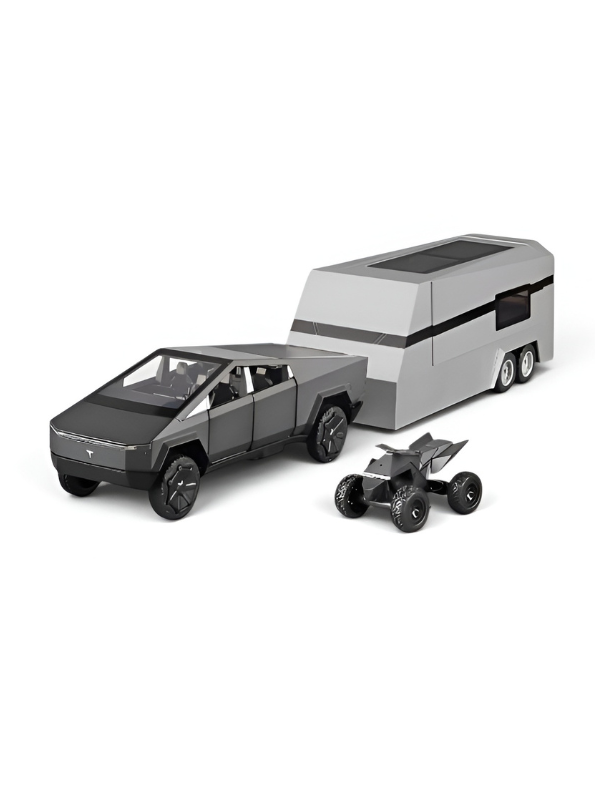 Tesla Cybertruck 1:24 Diecast Model Set with Detachable Camper Trailer TV5327.