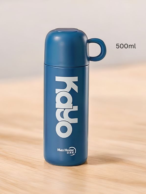 Blue - Thermosteel – 500ml Stainless Steel Thermos with Handle & Push Button Lid | Leak-Proof & Travel Friendly NOV8377.