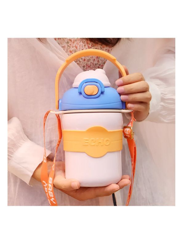 White - ThirstMate – 850ml Stainless Steel Water Bottle with Neck Handle NOV3969.