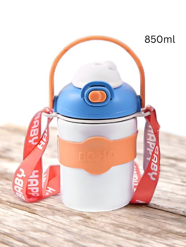 White - ThirstMate – 850ml Stainless Steel Water Bottle with Neck Handle NOV3969.