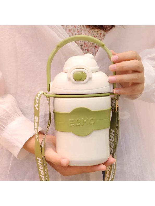 Green - ThirstMate – 850ml Stainless Steel Water Bottle with Neck Handle NOV3969.