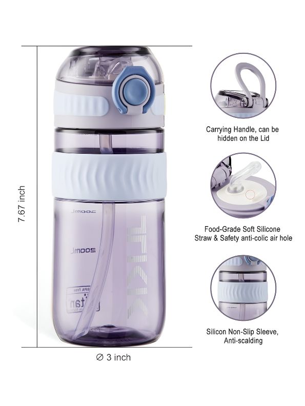 Purple - ThirstX – Leak-Proof, Pop-Open Lid – Reusable Water Bottle for School & Travel NOV3303.