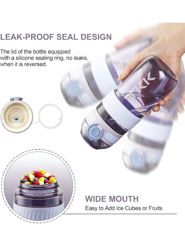 Purple - ThirstX – Leak-Proof, Pop-Open Lid – Reusable Water Bottle for School & Travel NOV3303.