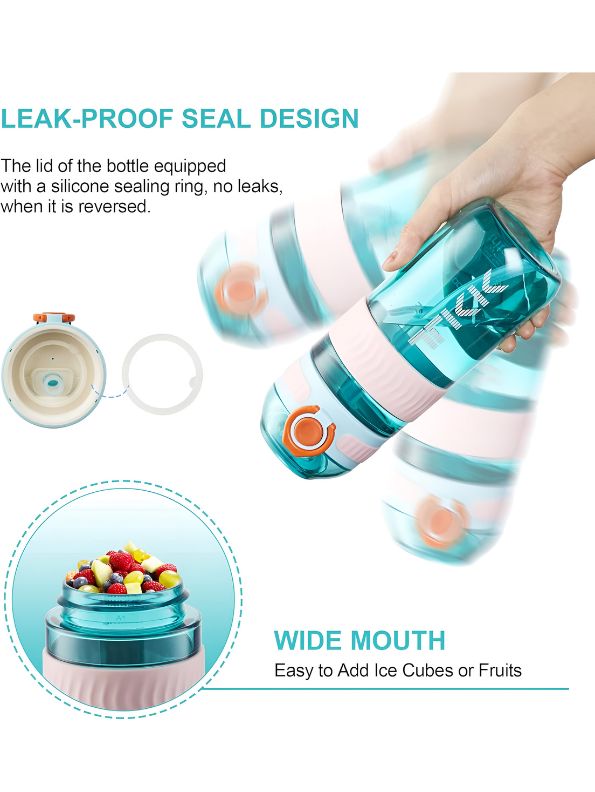 Green - ThirstX – Leak-Proof, Pop-Open Lid – Reusable Water Bottle for School & Travel NOV3303.