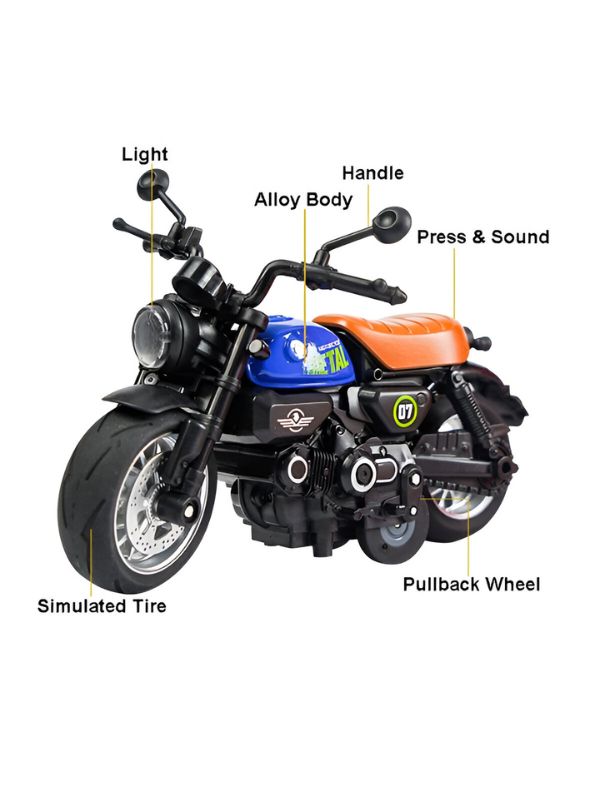 ThunderBolt - Mini Motorcycle Alloy Diecast Model with Lights - Perfect Gift for Boys and Collectors LMI14931.