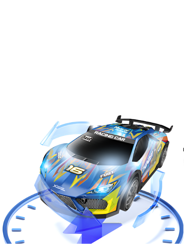 Thunder RC Race Car - High-Speed Remote Control Track Car for Kids & Adults with LED Lights Blue LMI15070.