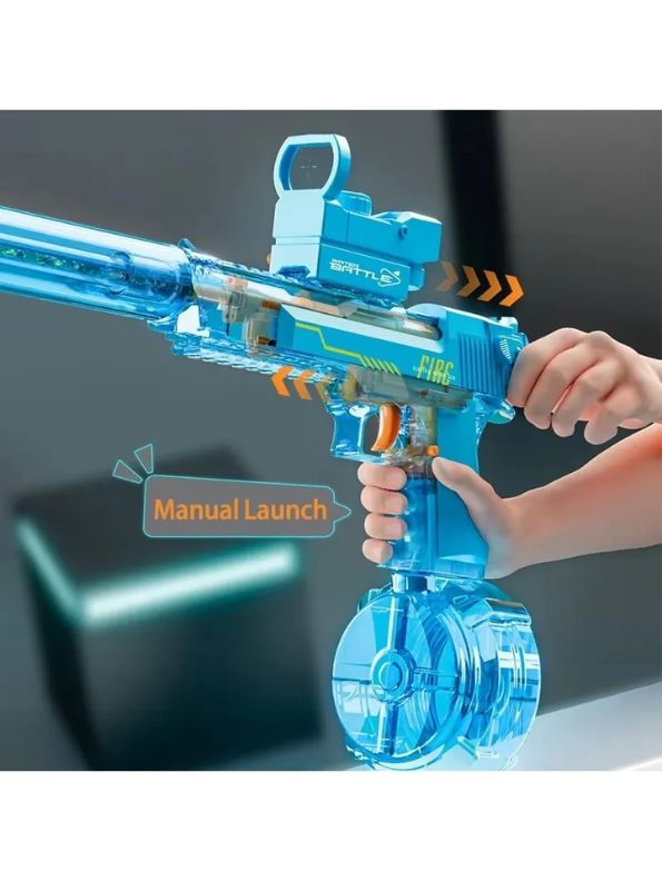 AquaBlue - ThunderStrike DE-100 - Desert Eagle Electric Water Gun Pichkari with Light Up LED – Automatic Water Squirt Gun for Kids, Summer Fun & Pool Party Toys