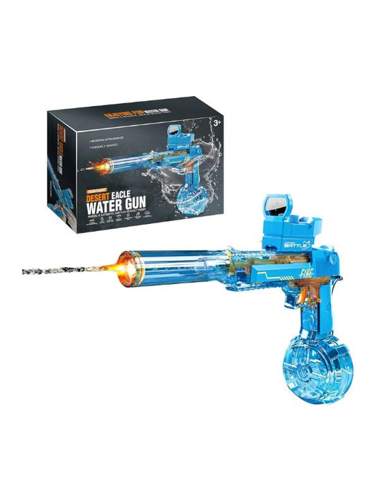 AquaBlue - ThunderStrike DE-100 - Desert Eagle Electric Water Gun Pichkari with Light Up LED – Automatic Water Squirt Gun for Kids, Summer Fun & Pool Party Toys