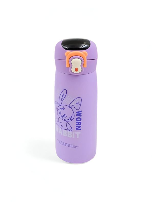 TinyHydro – Cartoon Print Bottle 450ml Stainless Steel, Push Button with Lock, Smart Temp Display NOV7250.