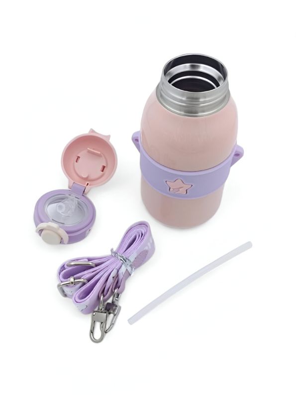 Toto Kids Water Bottle 490ml – Cute Bunny Lid with Star Design | Leakproof & BPA-Free for School & Travel NOV3555.