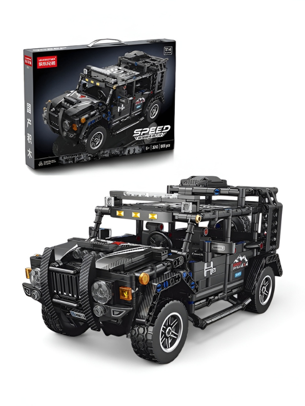 4x4 Off-Road Building Block Truck – Pull-Back Motor, Realistic Design, and Interactive AR Learning, 8+ Years TV6705