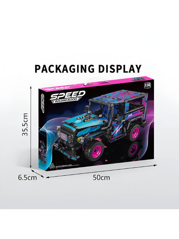 Cyberpunk Off-Road SUV Building Block Set – 910 Pieces, Pull-Back Action Toy Vehicle for Kids & Adults, Futuristic DIY Construction Kit with High-Performance Design TV6704