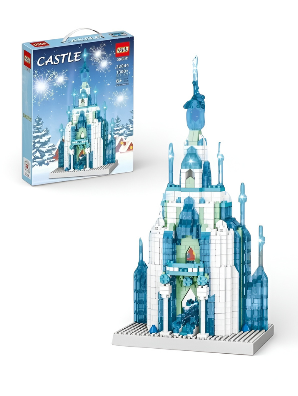 QS08 Winter Ice Castle Building Block Set (1000+ Pieces) – Frozen-Inspired Palace Model Kit for Kids & Adults, Creative DIY Architecture Toy, Educational Holiday Gift Idea MD2602