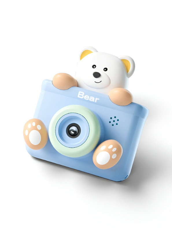 Portable Kids Bear Digital Camera with Tripod – HD Educational Toy Camera for Toddlers & Children, Easy USB Charging, Perfect Holiday Birthday Gift TV3859