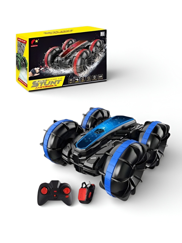 2-in-1 Amphibious RC Stunt Car with Gesture Control – Blue All-Terrain Remote Control Vehicle for Land & Water Adventures TV2584
