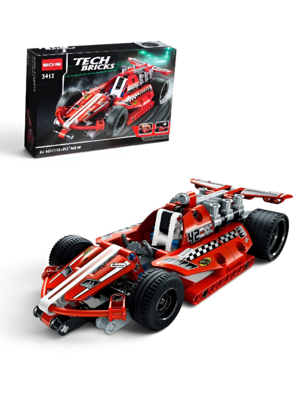 Tech Bricks 3412 Red Formula Racing Car Building Set | 158+ Pieces STEM Toy for Kids & Teens TV6274