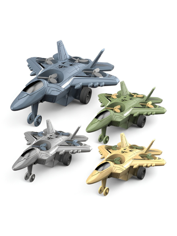 Inertial Stunt Toy Airplane: Kids' Friction-Powered Fighter Jet with 360° Spins TV4802