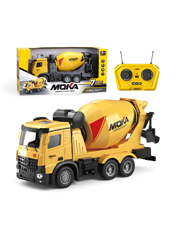 MOKA 2.4GHz RC Concrete Mixer Truck – 7-Function Remote Control Construction Toy for Kids TV6751